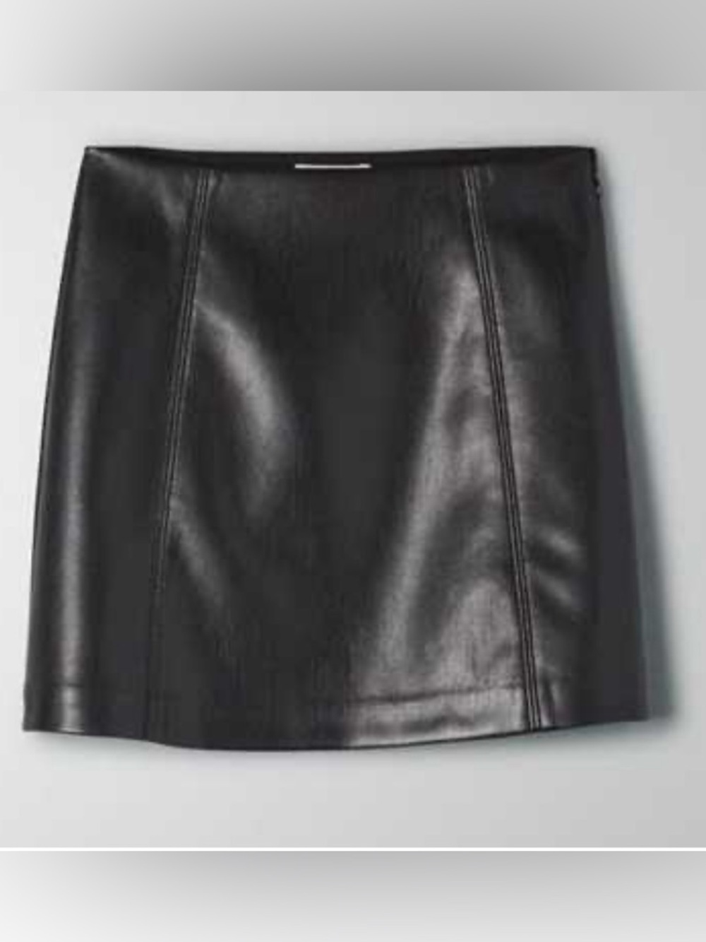 Aritzia Babaton Vegan Leather Black Mini Skirt